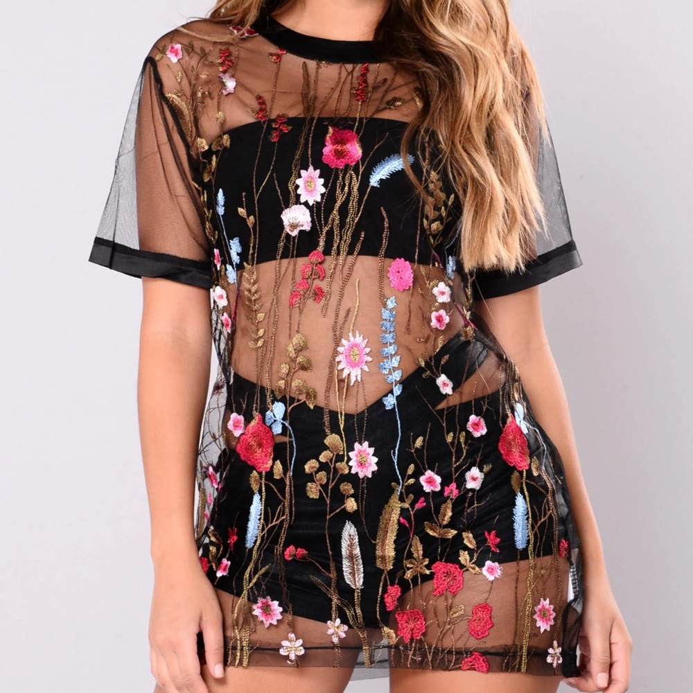 Raining Daisies Mesh Top
